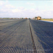 Factory Price warp knitted polyester geogrid 150kn For reinforce the soft soil roadbed of municipal road